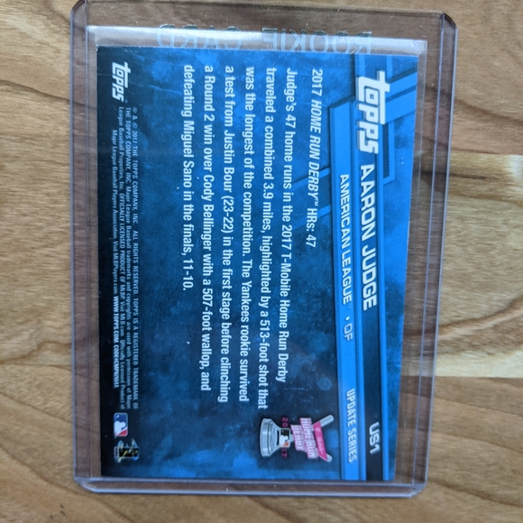 2017 Topps Homerun Derby Aaron Judge Rookie Card - AL MVP ๐ฅ๐ฅ - Picture 2 of 2